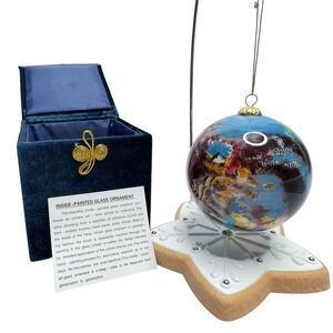 Reverse Painted Glass Ornament Hawaii Holiday Collectible 3" Box